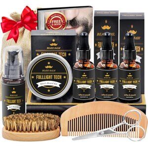 Fathers Day Dad Gifts,Beard Kit for Men Grooming & Care W/3 Pack Beard Oil